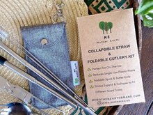 Load image into Gallery viewer, COLLAPSIBLE STRAW & FOLDABLE CUTLERY KIT