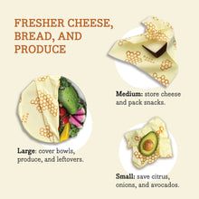 Load image into Gallery viewer, REUSABLE FOOD WRAP / ASSORTED 3 PACK