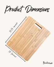 Load image into Gallery viewer, 16" BAMBOO CUTTING BOARD WITH HANDLE