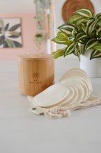 Load image into Gallery viewer, REUSABLE FACIAL ROUNDS WITH BAMBOO STORAGE BOX