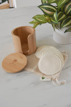 Load image into Gallery viewer, REUSABLE FACIAL ROUNDS WITH BAMBOO STORAGE BOX