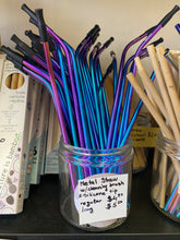 Load image into Gallery viewer, Stainless Steel Straws w/ brush and w/silicone tip
