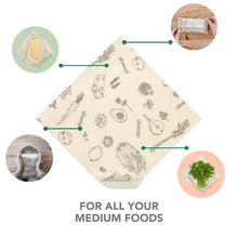 Load image into Gallery viewer, REUSABLE BEESWAX FOOD WRAP