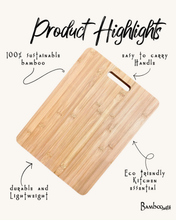 Load image into Gallery viewer, 16" BAMBOO CUTTING BOARD WITH HANDLE
