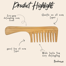 Load image into Gallery viewer, BAMBOO DETANGLING WIDE TOOTH COMB
