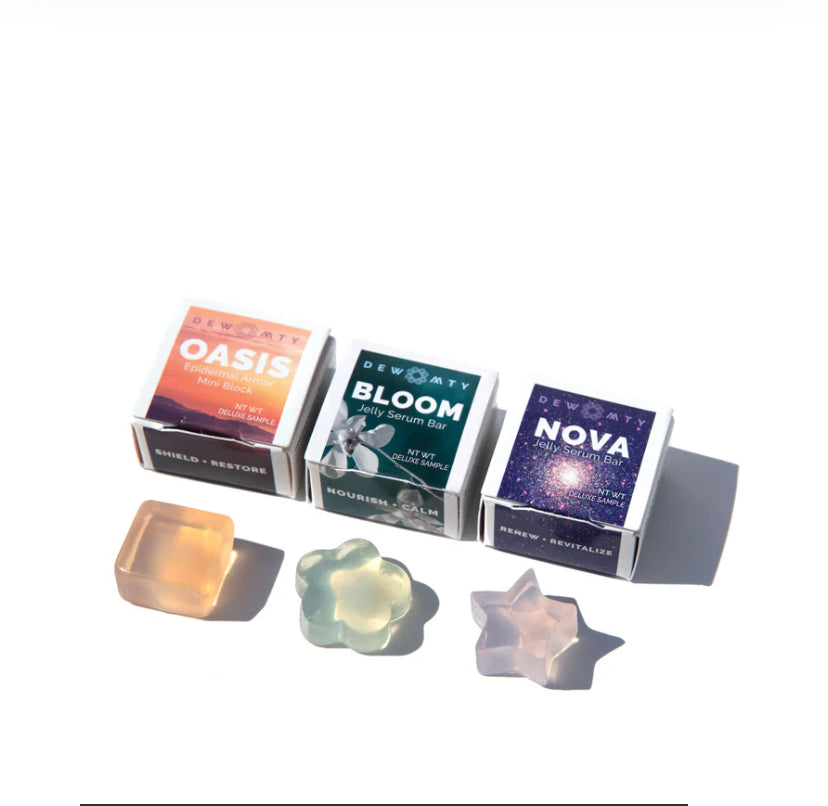 DEW MIGHTY FACE BARS SAMPLE TRIO / BLOOM, NOVA, OASIS