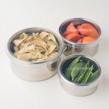 Load image into Gallery viewer, U KONSERVE FOOD STORAGE / ROUND NESTING TRIO /TROPICAL SKY SILICONE LIDS
