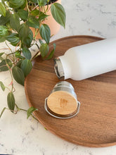 Load image into Gallery viewer, STAINLESS STEEL WATER BOTTLE WITH BAMBOO LID
