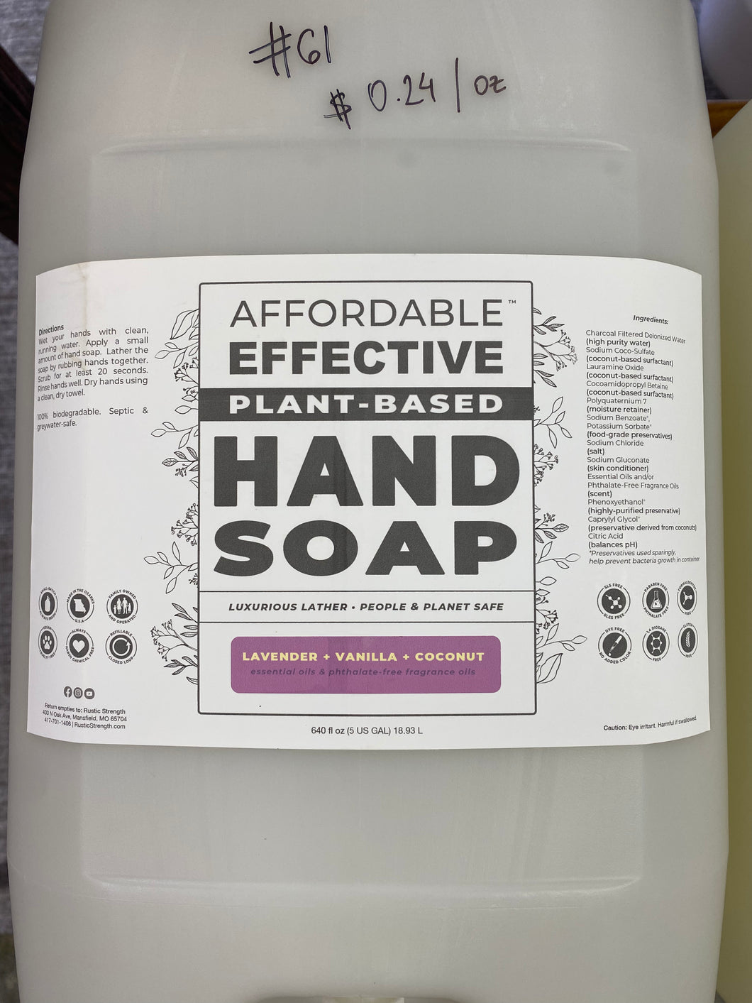 HAND SOAP / AFFORDABLE / REFILLABLE - Lavender, Vanilla, Coconut